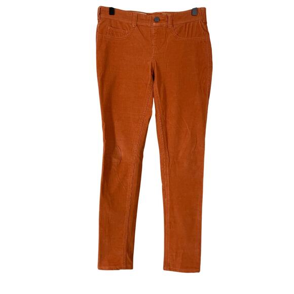Pilcro and the Letterpress Anthropologie Orange Serif Corduroy Pants - Size 26 - Picture 1 of 9